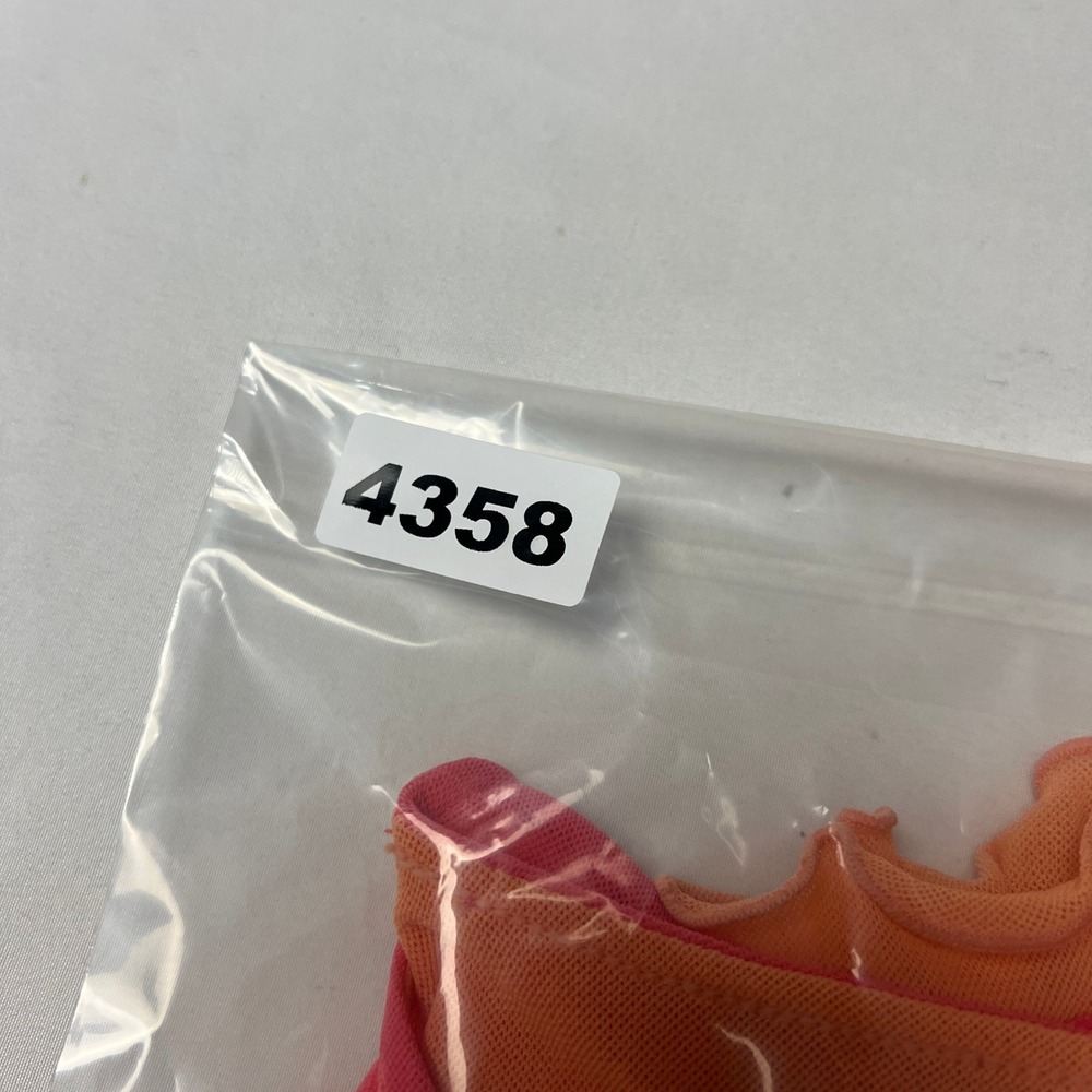 Susan Bristol Layered Colorblock Y2K Top Ruffle Hem Long‎ Sleeve Coral Pink XL - Picture 7 of 8